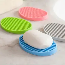  Creative New Silicone Flexible Bathroom Dish Plate Holder Container Bathroom Toilet Soapbox Soap Dish Organizer 