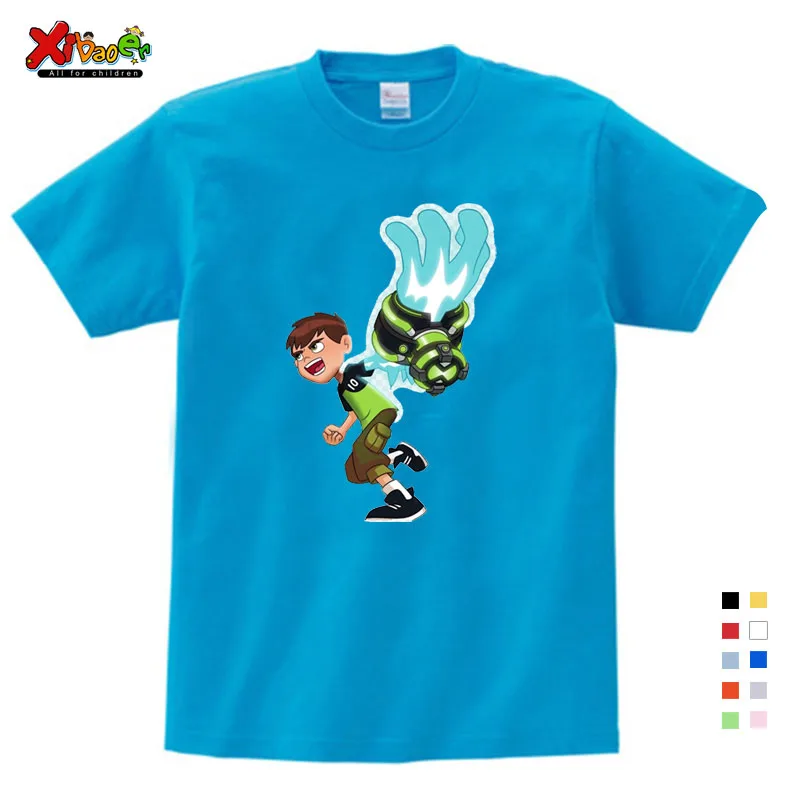 Лидер продаж, модная детская футболка Omnitrix Ben 10 летняя одежда для мальчиков летние топы для маленьких мальчиков и девочек, От 3 до 9 лет с рисунком аниме