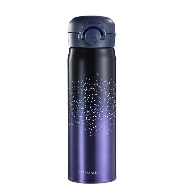 Звездная воздушная чашка из нержавеющей стали с вакуумной изоляцией, бутылка для воды, напитков, термос для путешествия, кружка для чая, кофе, термос, чашка для воды 500 мл - Цвет: purple