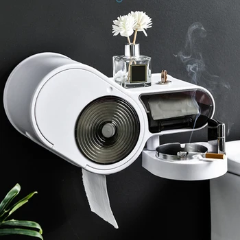 

Toilet Tissue Box with Perforation with Ashtray Press Type Multifunctional Waterproof and Moisture-Proof