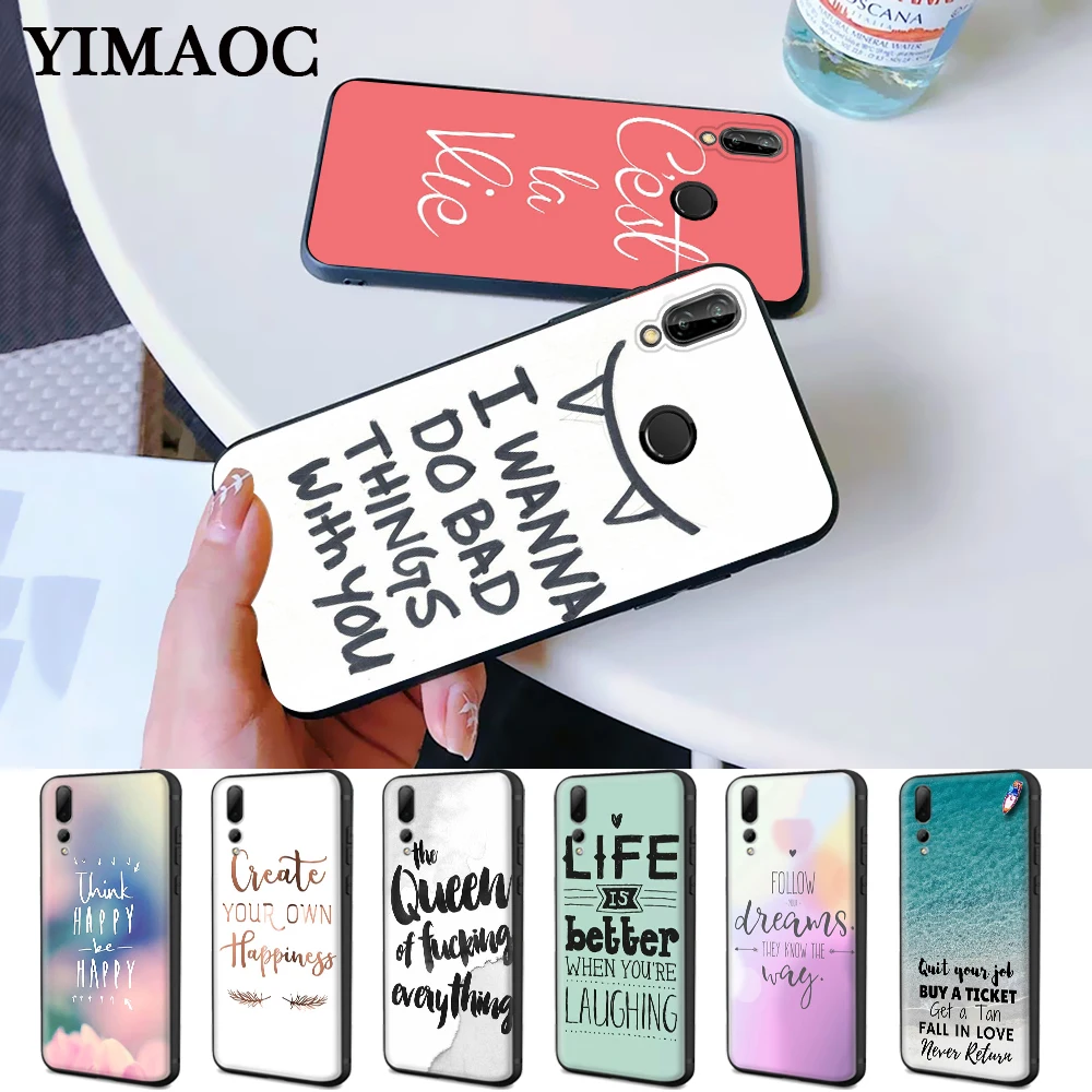 Вдохновляющие цитаты с принтом силиконовый чехол для Huawei P8 Lite 2015 2017 P9 2016 Mimi P10 P20 P30