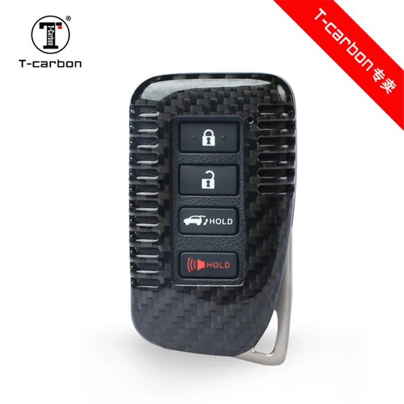 

Carbon Fiber Remote Control Car Keychain Key Cover Case For Lexus CT ES GS ISC ISll ISlll LS LX NX RC 4 Button Smart Key