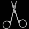 100% New 1pc 3.5" Stainless Steel Mini Portable Curved Mustache Nose Ear Hair Remover Scissor Trimmer Safety Tips 5
