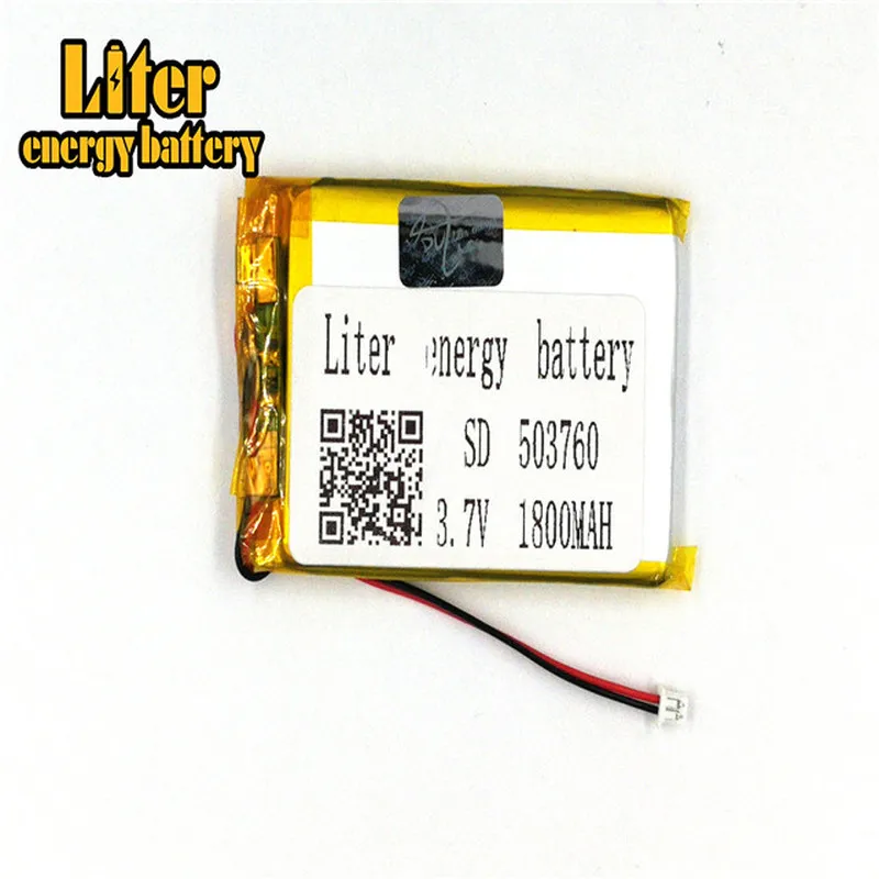 1,25 мм 2pin разъем 3,7 в 503760 1800 мАч аккумуляторная батарея lipo плоские электронные книги карманный персональный компьютер с GPS рекреационные машины
