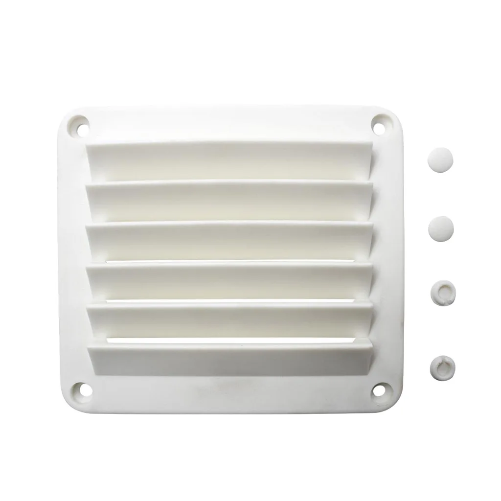 2pcs Plastic Boat Hose Intake Vent Louvered Vents Ventilation Cover for Marine Boats Hull - 5-1/2 x 4-7/8 inch White