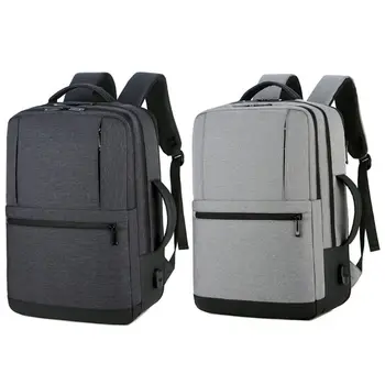 

Men Backpack Double Zipper Anti Thief Multi Layers USB Port Outdoor Sport Travel