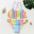 2021 Летняя Горячая Распродажа Купальник Для Девочек tie-dye Printed Two Piece Bikini Suit With Ruffled Frills Children's Split Bathing Suit E2