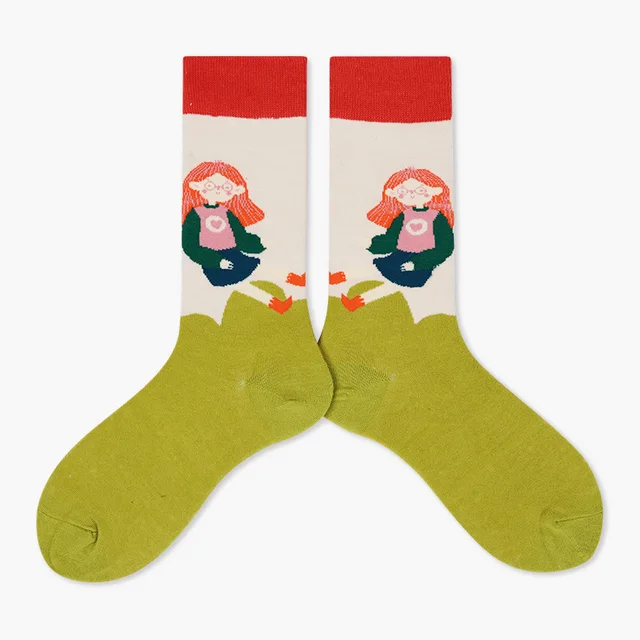 Autumn/Winter Couples Skateboard Sox Creative Abstract Art Harajuku Hip Hop Streets Tide Socks Colorful Funny Socks Skarpetki 2