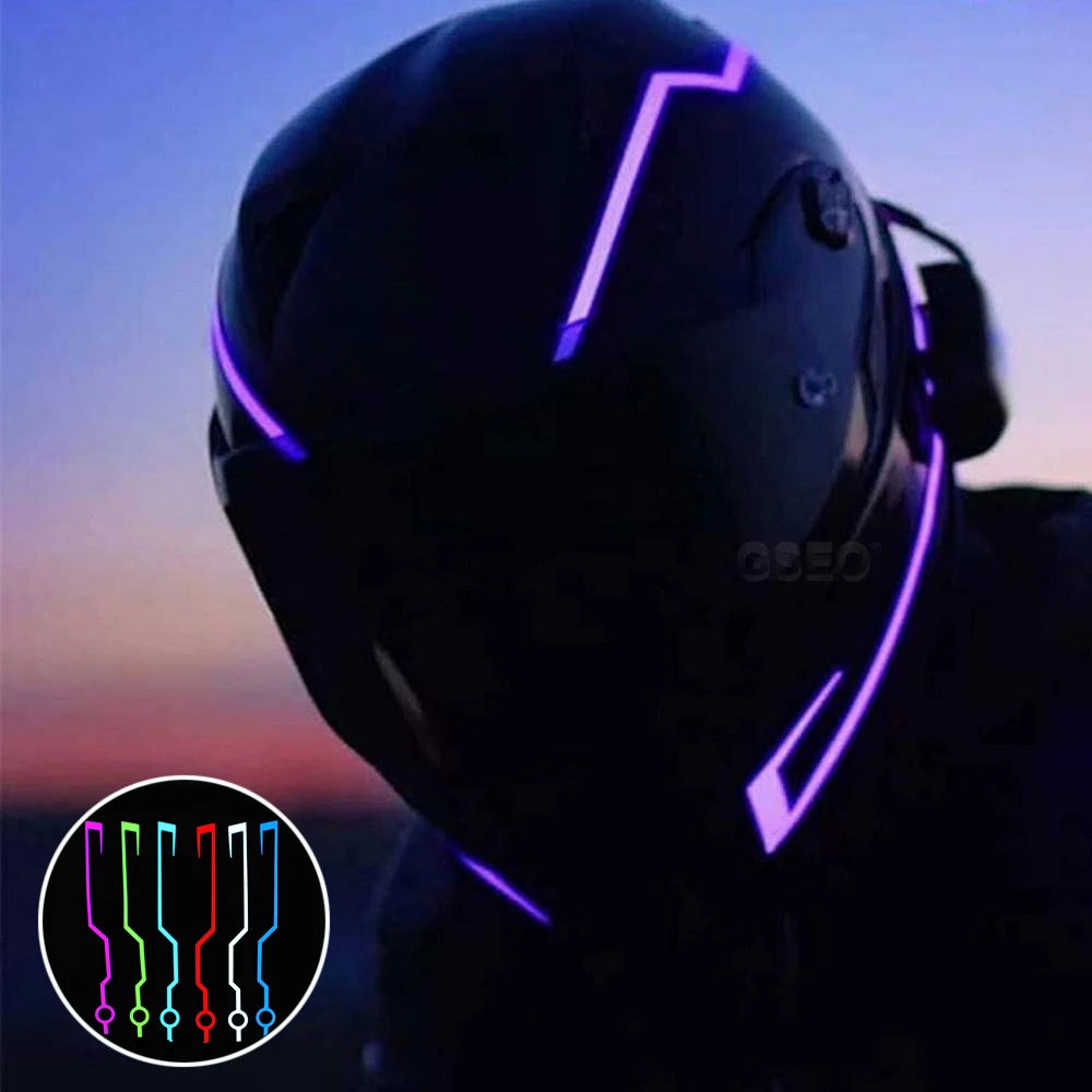 Led intermitente para casco de motocicleta, tira de luz fría para montar EL casco, DIY, 1 par|Cascos| - AliExpress
