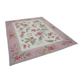 

232x287 Cm Beige Handmade Needlepoint Rugs Rug-8x9 Ft