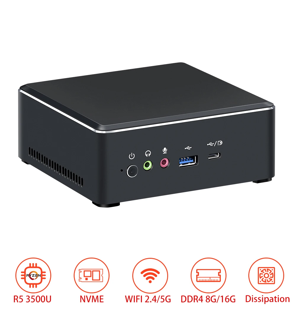 Мини ПК chatreey an1 Amd ryzen 3 5 игровой пк двойной ddr4 тонкий клиент nvme ssd HTPC windows 10 linux