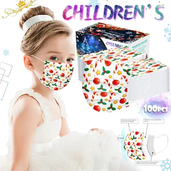 

100pc Disposable Non-woven Face Mask Fashion Children Unisex Mouth Mask Print Design Mask Face Mask With Cute Design Cubrebocas