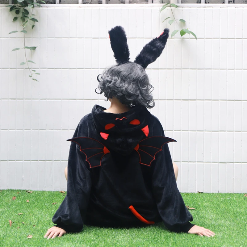 

Harajuku Couple Hoodie Women Men Winter Warm Hoodies Little Devil Angel Embroidery Cute Tail Aesthetic Sweatshirt Kawaii Clothes