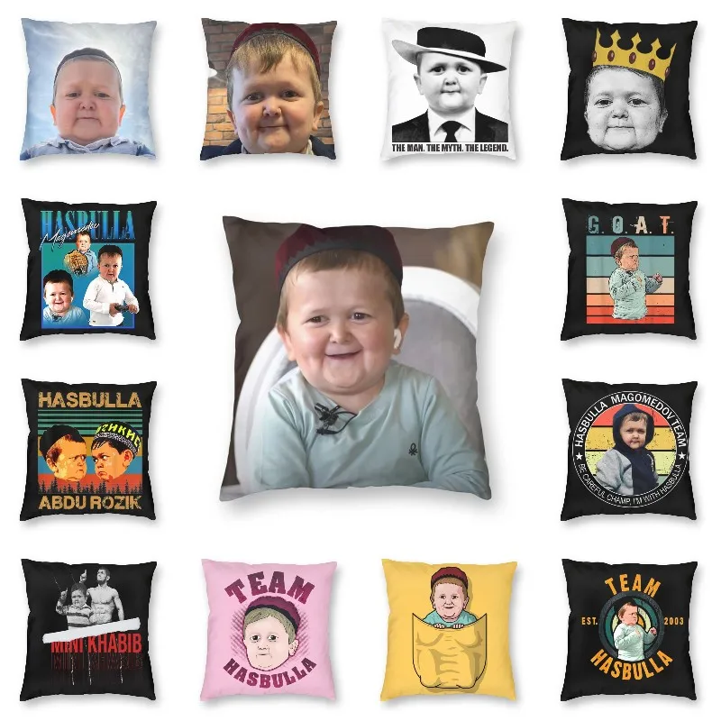 Fashion Funny Hasbulla Magomedov Throw Pillow Case Home Decor Square Hasbullah Fighting Meme Cushion Cover for Living Room Sofa | Дом и сад