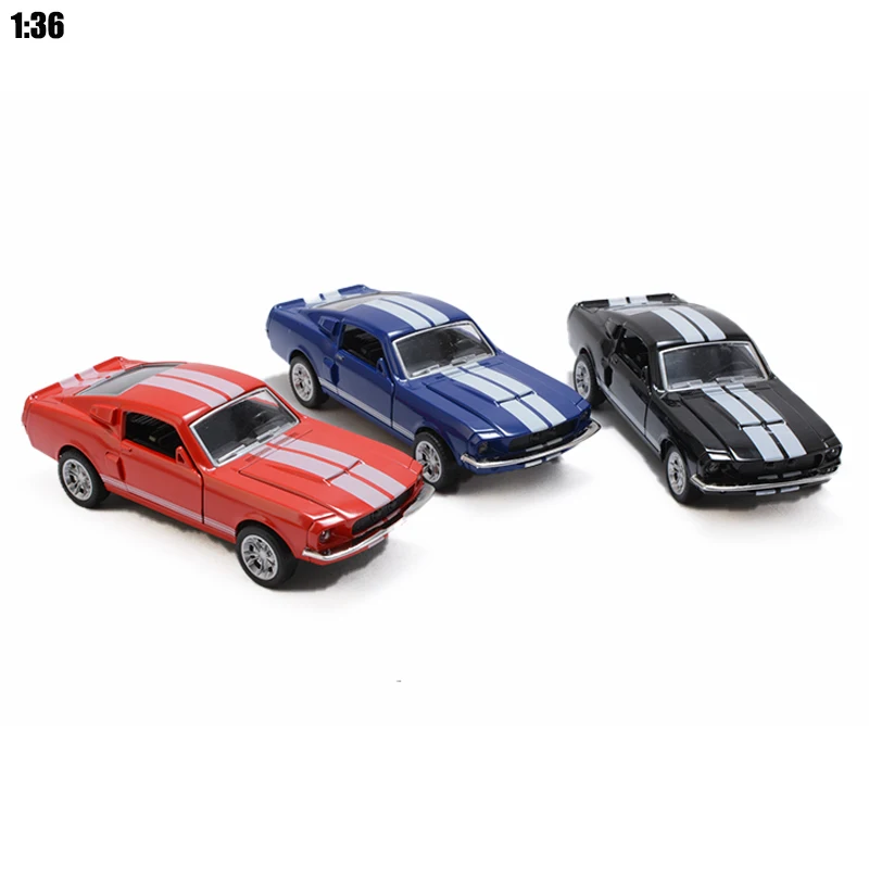 

1:36 Scale Static Model Mustang 1967 GT 500 Pull Back Toy Car Model Miniature Collection Kids Gift Free shipping Drop shipping