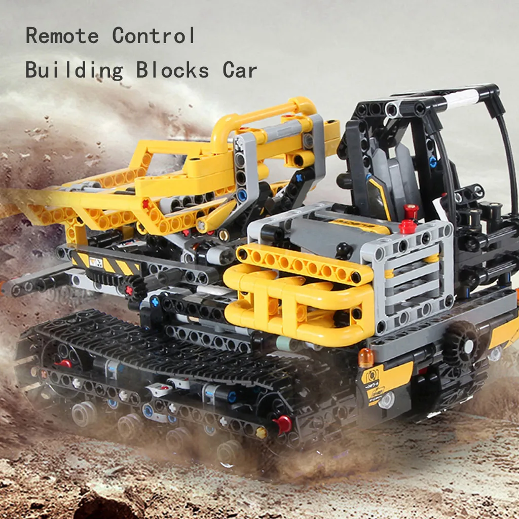 2,4 г гусеничный погрузчик Перевозчик 42094 DIY Строительные блоки Кирпич RC техника автомобиль игрушка