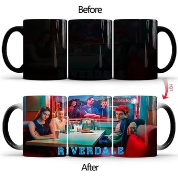 

1Pcs 350ml New Creative The Riverdale Coffee Magic Mug Cold Hot Color Changing Mug Ceramic Milk Tea Cup Best Gift for Friends