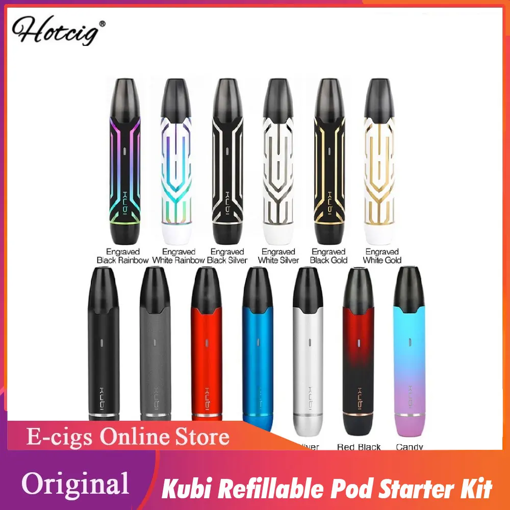 Vapersmd Store Hotcig КУБИ Pod Starter Kit 550 мА/ч Батарея 1 7 мл многоразовый нагреваемый pod &amp 1.