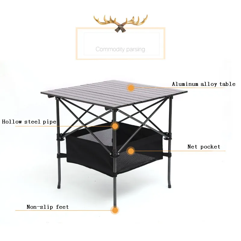  Portable Table Foldable Folding Camping Hiking Desk Traveling Outdoor Picnic Al Alloy Travel Table 