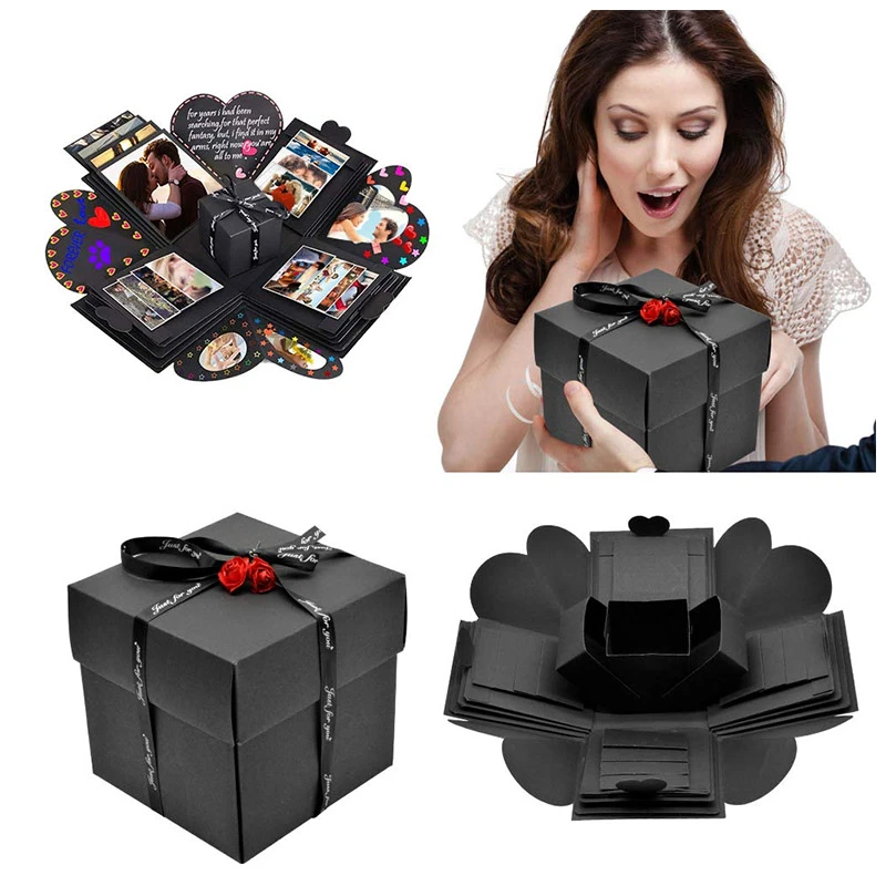 Boite Explosion Creative Faite A La Main Album Photo Souvenir D Amour Surprise Pour Anniversaire Saint Valentin Anniversaire Mariage Noel Aliexpress