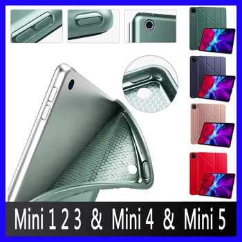 

Case for iPad Mini 5 4 3 2 1 Case PU Leather Silicone Soft Back Trifold Stand Sleep Smart Cover for iPad Mini 5 2019 Case Fund