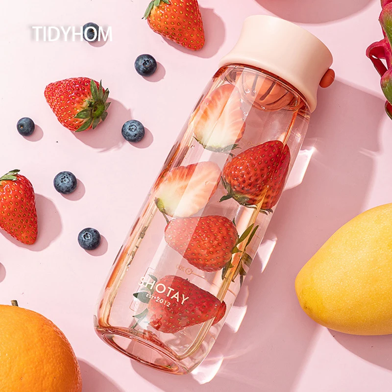 

460/610ml Simple Modern Large-Capacity Cylindrical Plastic Graduated Water Cup Student Outdoor Sports Portable Drop-Proof Cup