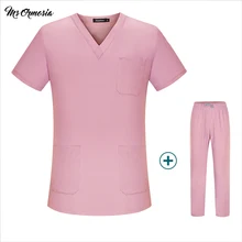 Качественная медицинская одежда, подходящая для женщин и мужчин, мультяшная Больничная скрабы для кормления, набор, клиническая форма, хирургический костюм, топы и штаны
