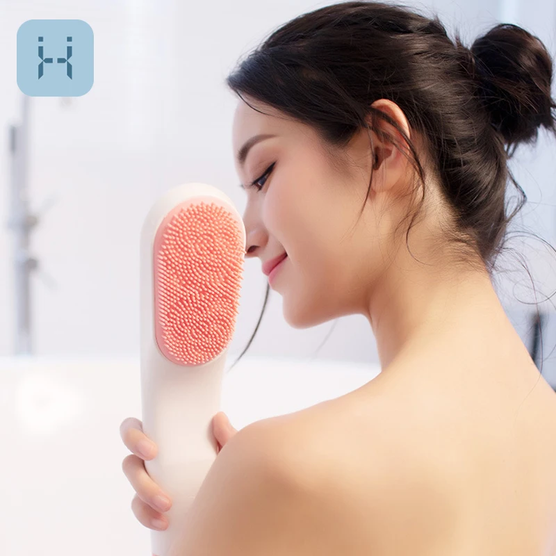 

Soundwave Vibration Body Brush Rechargeable Electric Bath Brushes IPX7 Waterproof Long Handle Back Massage Cleaning Shower Tool
