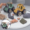 Creative Minuature Truck Loading Unloading Plastic DIY Truck ToyAssembly Engineering Car Set Kids Educational Toy For Boy Gifts 1