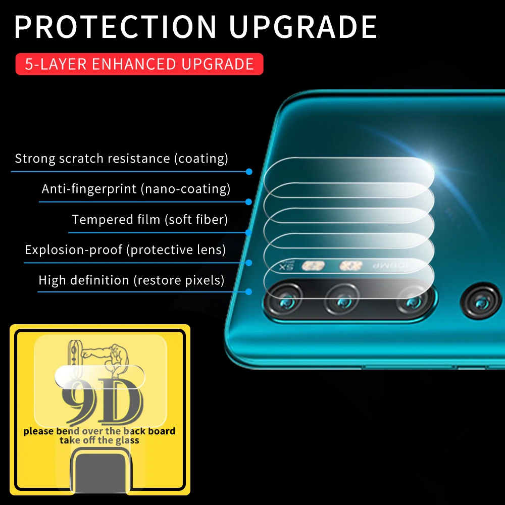 Закаленное стекло 9D для объектива камеры Xiaomi Mi 9 10 Lite защита экрана задней мягкое