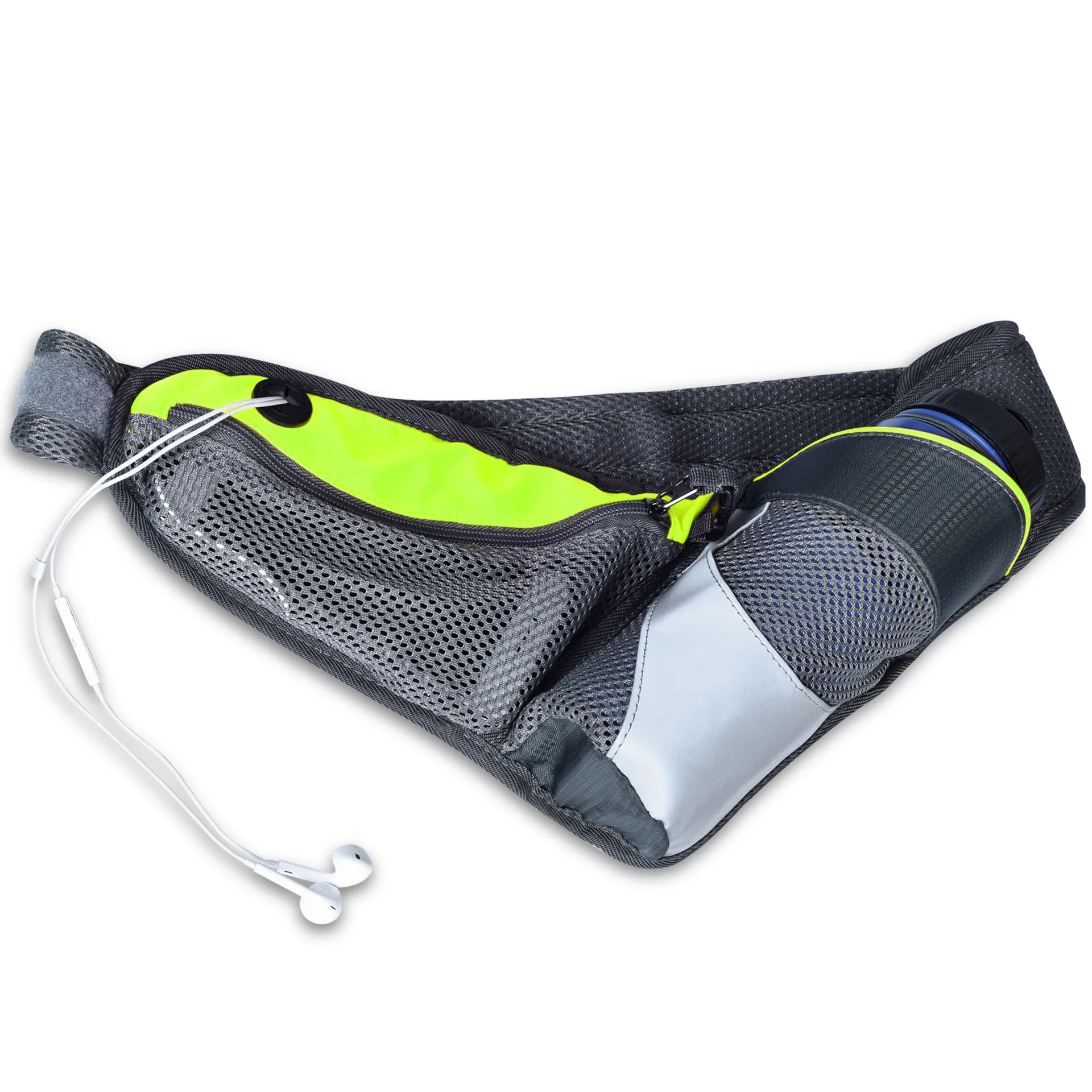 Outdoor Marathon Running Large Capacity Single Bottle Waist Pack Breathable Sandwiches Mesh Sports Kettle Purse