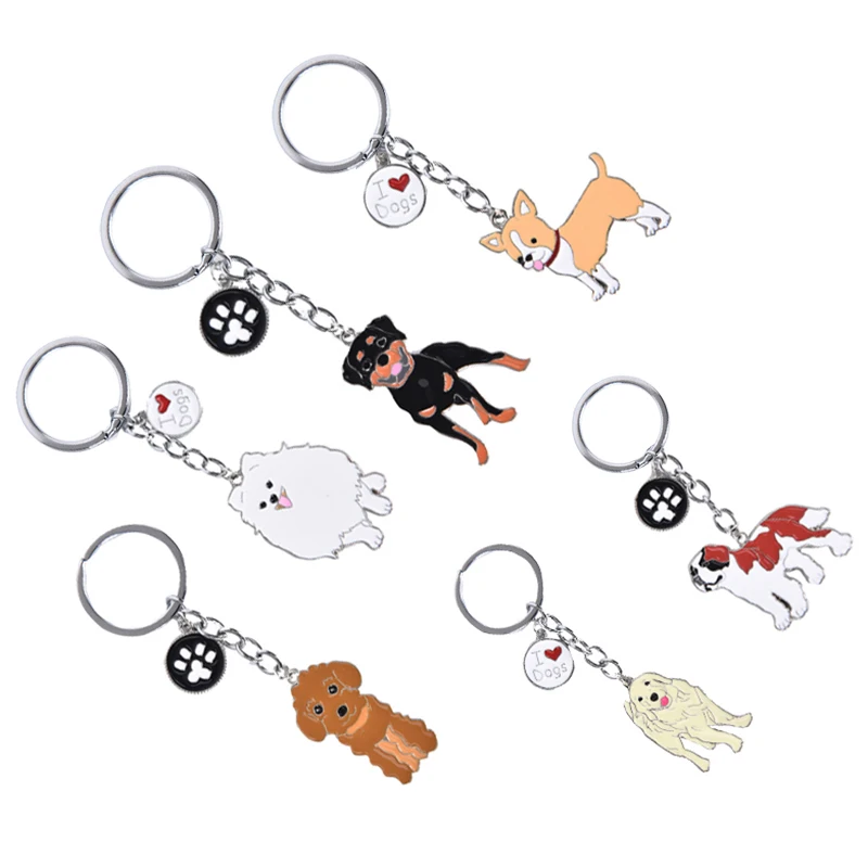 HOT Cartoon Dogs Pendant Key Ring 1pc Fashion Pet Pendant Car Key Chain Holder Bag Handbag Ornament Gift