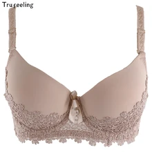 Trufeeling, цветочные кружева, вышивка, сексуальные бюстгальтеры для женщин, мягкий пуш-ап бюстгальтер, нижнее белье, чашечки B C размера плюс 85 90 95 100