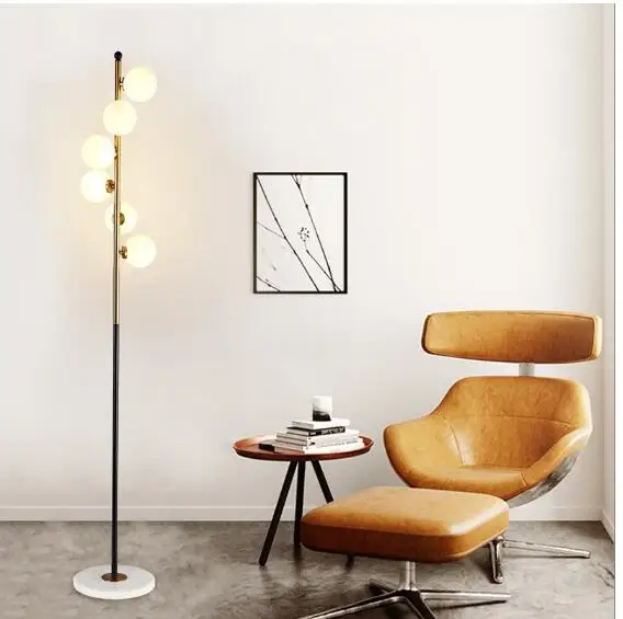 Скандинавские простые Торшеры для гостиной, стеклянная лампа с шариками, Золотая лампа, спальня, креативное искусство, домашний декор, осветительные приборы