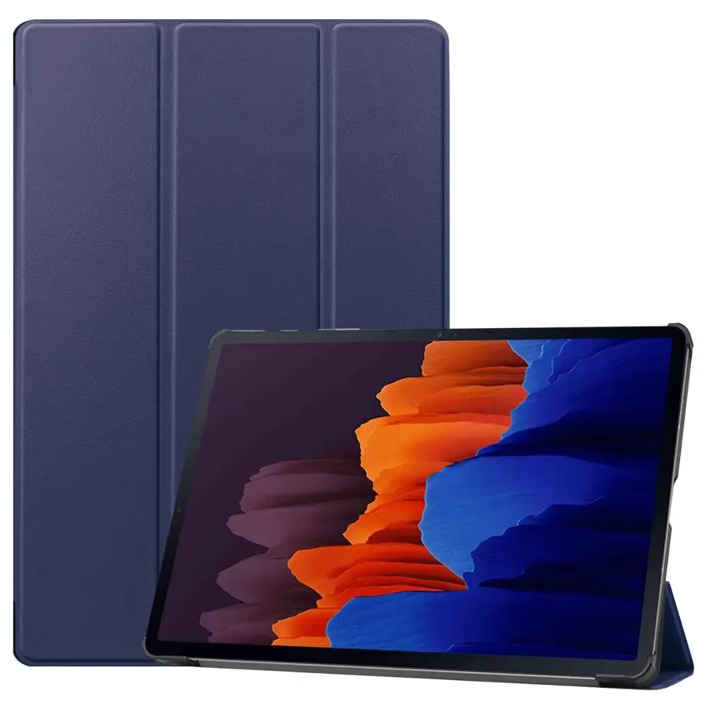 

Case For Samsung Galaxy Tab S7+ T970/T975/T976 Solid Smart Sleep Wake Cover Flip Trifold Stand Shell