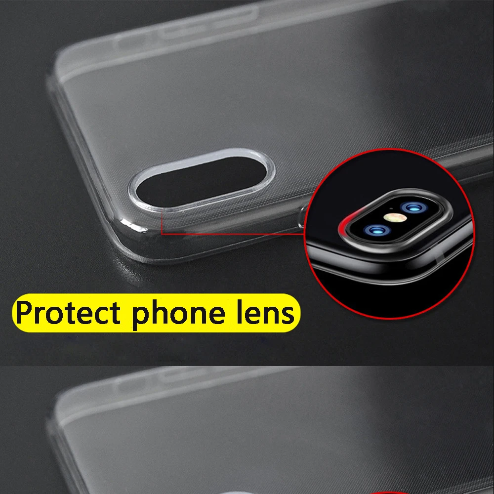 100 шт ультра тонкий чехол для телефона для iph 7 8 7p 8p X XR XS Max прозрачный мягкий ТПУ чехол защитный чехол