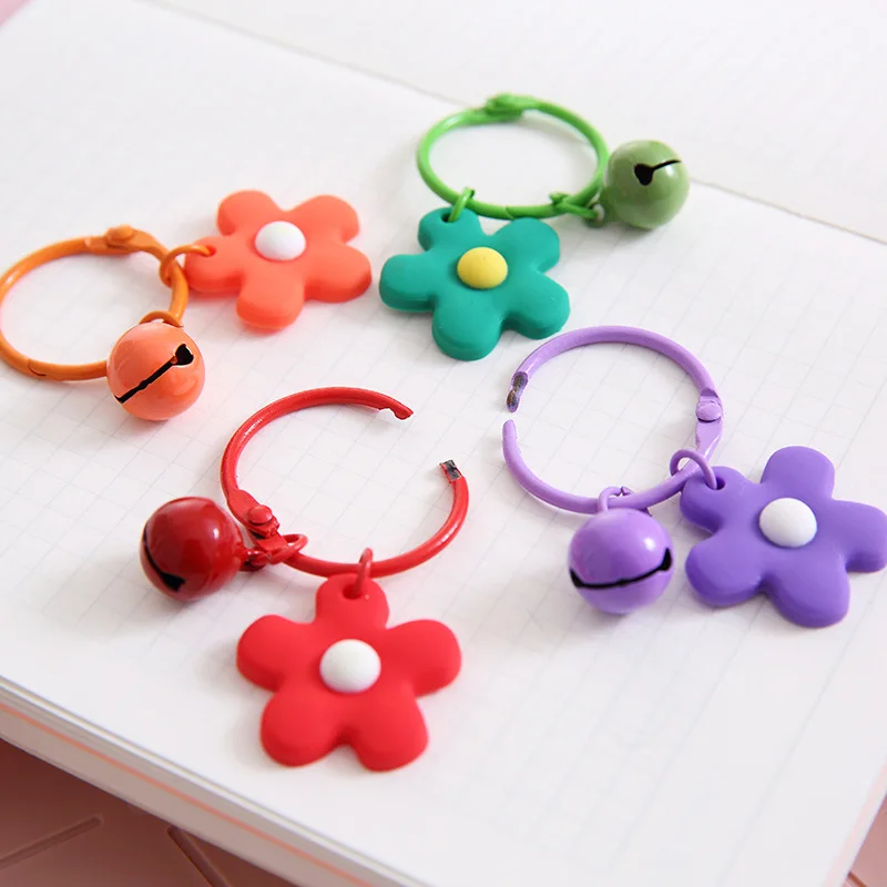 Simple and Cute Small Fresh Keychain Candy Color Bell Key Ring Creative Pendant Girl Backpack Mobile Phone Jewelry | Украшения и