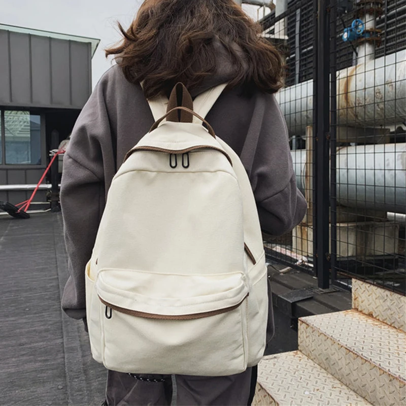 

Fashion Female Student Backpack High Quality Canvas Anti-theft Shoulder Travel Bag Casual School Bag for Teenage Girls XA807M