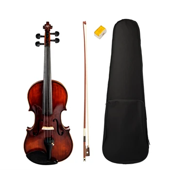 

New NAOMI Violin Outfit Full Size 4/4 Acoustic Student Violin with Case, Bow and Rosin