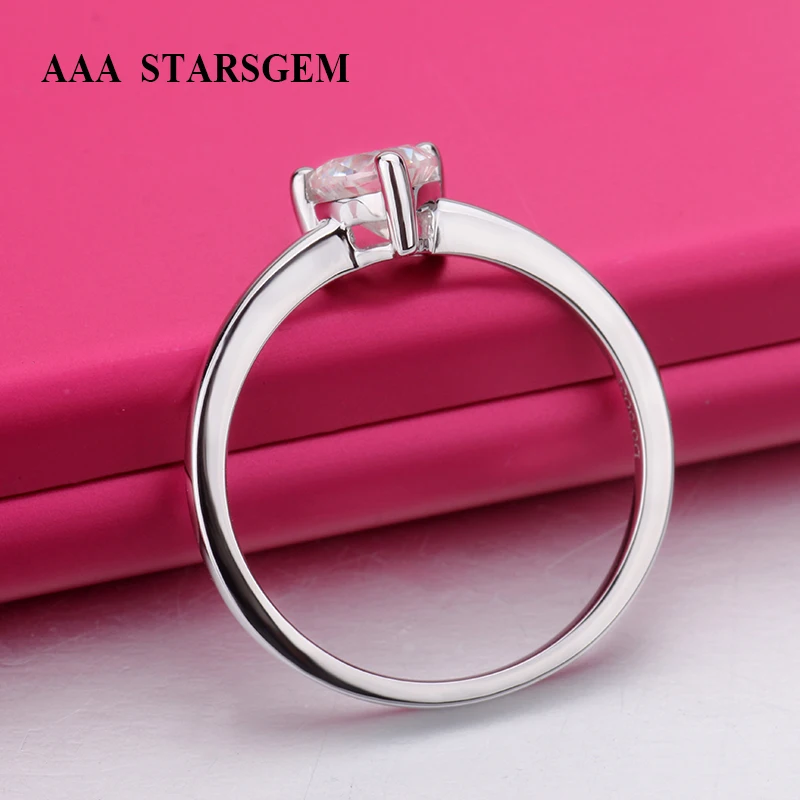 AAA Starsgem Вечерние Элегантные Роскошные кольцо из белого золота 18 карат 3 когти
