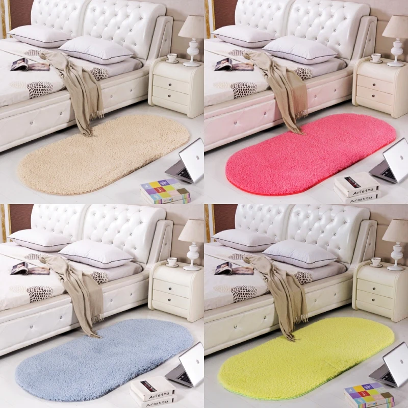 Ковер для спальни, милое прикроватное одеяло, Овальный матрас, утепленный, японский и корейский стиль, овечья шерсть, бархатный ковер