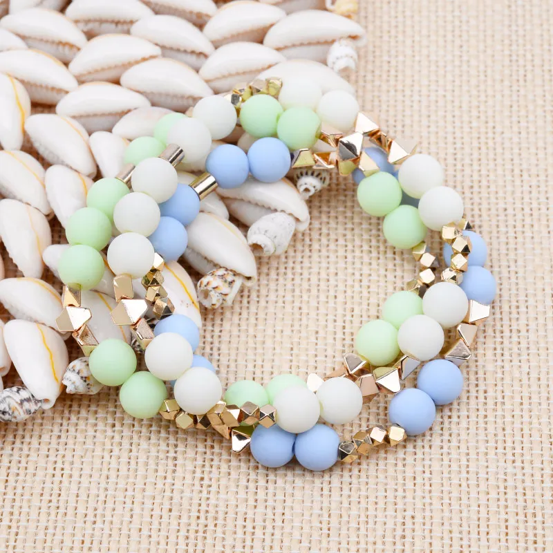Новый дизайн милые браслеты с пластиковыми бусинами для женщин женский круглый