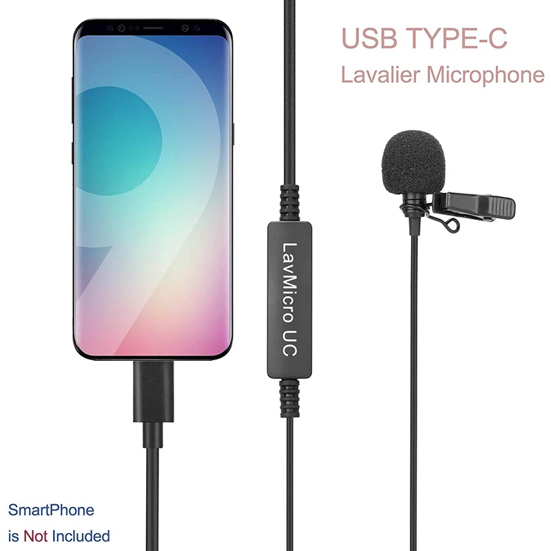ABKT-Saramonic Lavmicro-Uc Usb-C Тип всенаправленный петличный микрофон, Android Mic Клип на системе идеально подходит для записи
