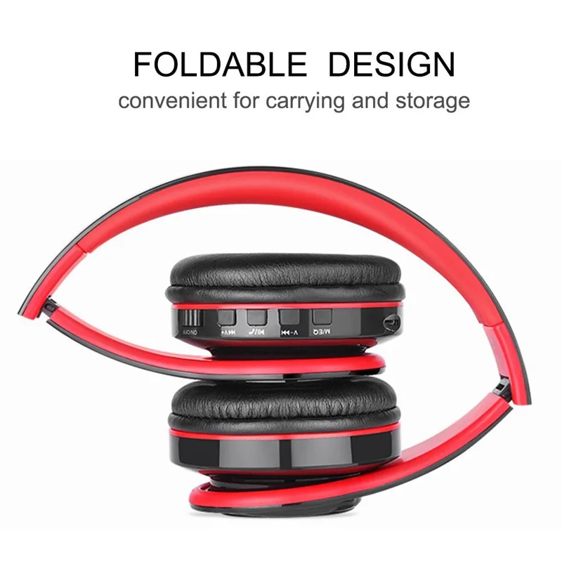 AMS-Wireless Headphones Bluetooth Headphone 7 Colors Glowing Led Headset with Mic Support Tf Card for Phone Pc Mp3 Player