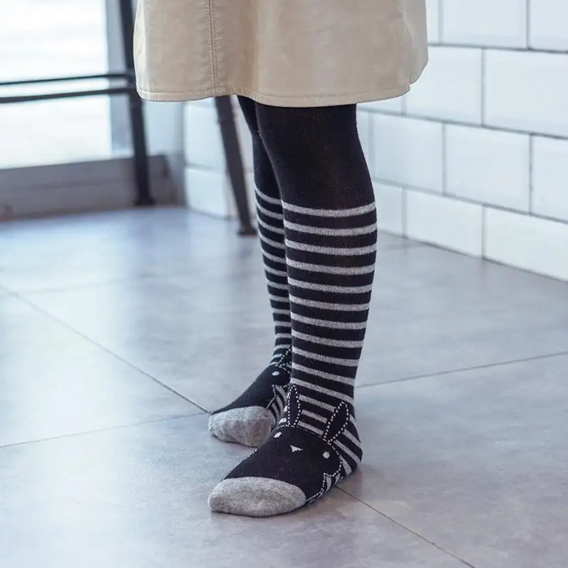 Girl Tights Black Колготки для маленьких девочек плотные колготки для маленьких детей Детские Колготки хлопковые зимние Нескользящие колготки для маленьких девочек - Цвет: Girl Tights Black