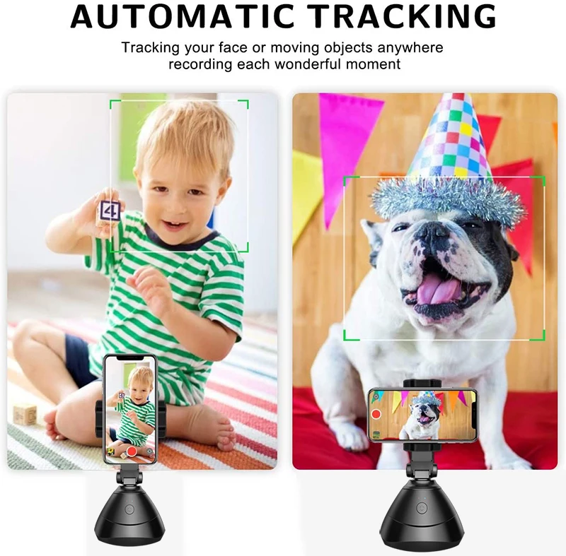 

All-in-one Selfie Video Smart Shooting Camera Automatically Face Object Tracking Holder 360 Rotation Follow Phone Holder Gimbal