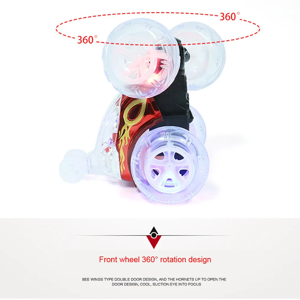 Радиоуправляемый автомобиль 360 градусов спиннинг и флип с цветной светодиодный светильник и музыка Дистанционное управление автомобиль игрушки для детей рождественские подарки