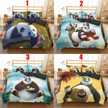 

ZEIMON 3d Qun Fu Panda Printed Duvet Cover Set With Pillowcase For Home Decor Animal Bedding Set Queen Size Bed Clothes 2/3pc