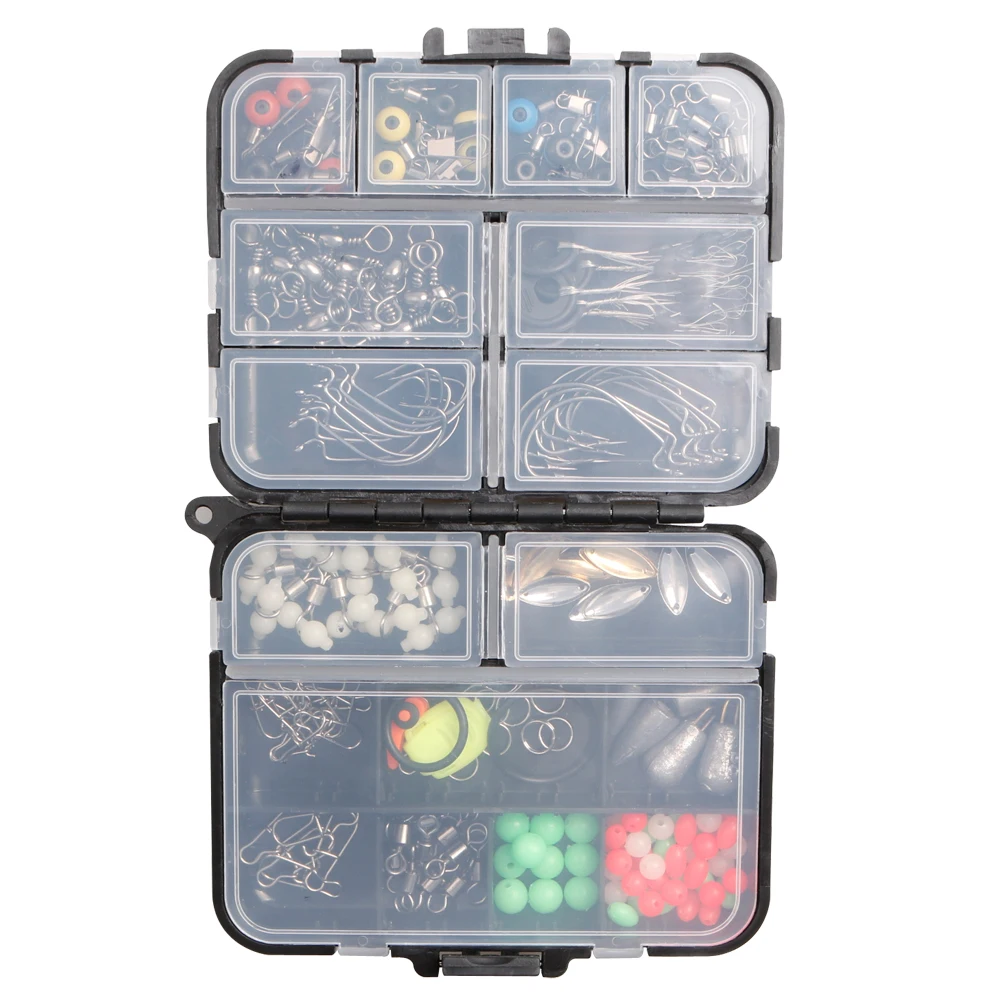 343pcs Fishing Accessories Kit Including Tackle Box Fishing Hooks Weights  Jig Heads Barrel Swivels For Outdoor Fishing Tool 2023 - AliExpress