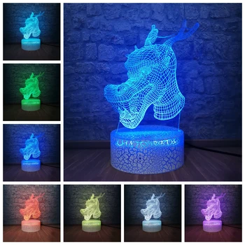 

Drop Shipping Animal Dragon Head Shape LED Night Lights 3D Visual Illusion Lampara Novelty Lighting USB Remote Control Lamp Gift